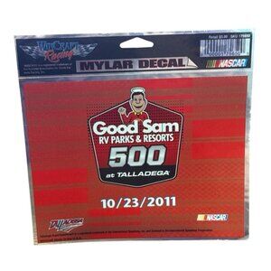 Nascar Talladega 500 Good Sams RV Parks Mylar Decal Sticker Oct. 23rd 2011 NOS